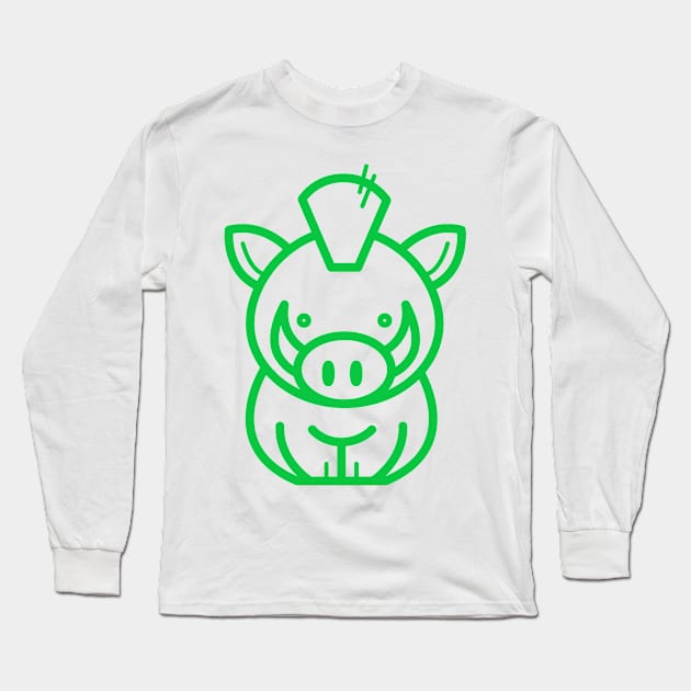 Green Pig Long Sleeve T-Shirt by PGMcast